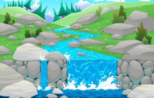 Простенький пейзаж с водопадом