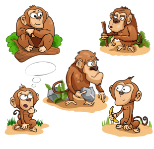 Клипарт - мультяшные обезьяны