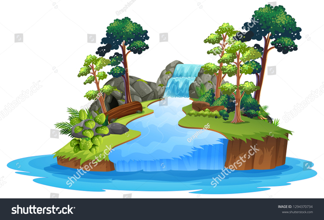 Остров с водопадом